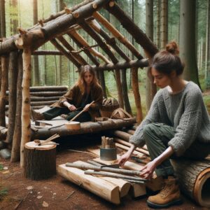 Building a Shelter in The Woods