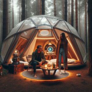 futuristic looking tent