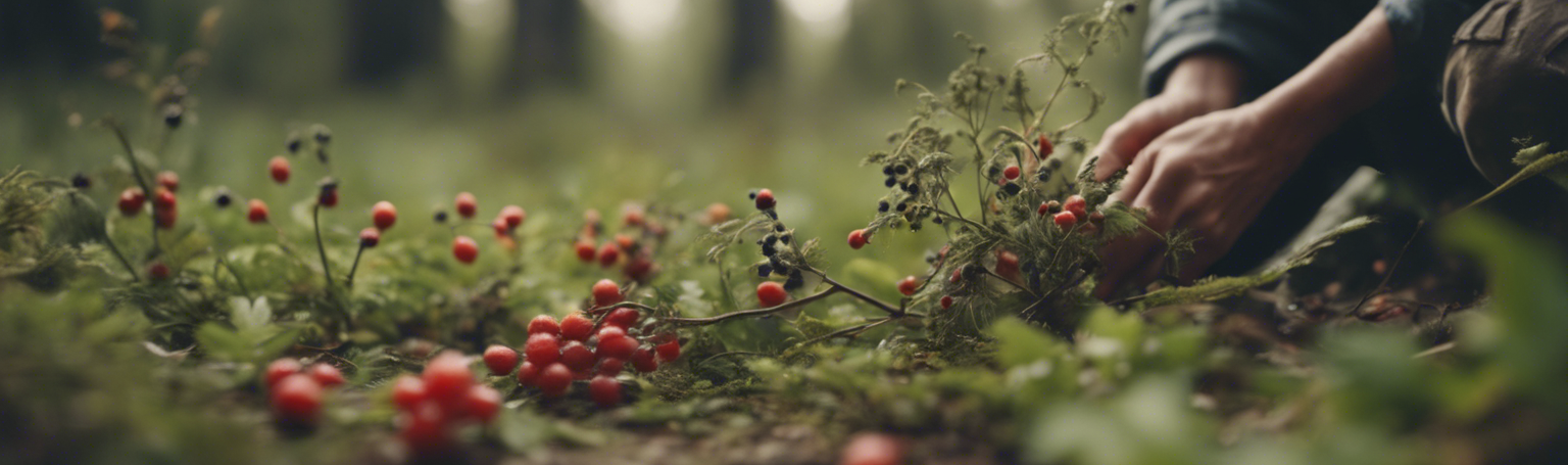 Survivalists Foraging for Wild Plants and Berries