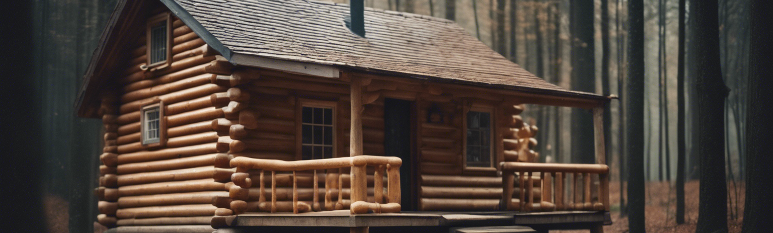 A Log Cabin in The Woods with Doors and Windows Secured with Many Locks