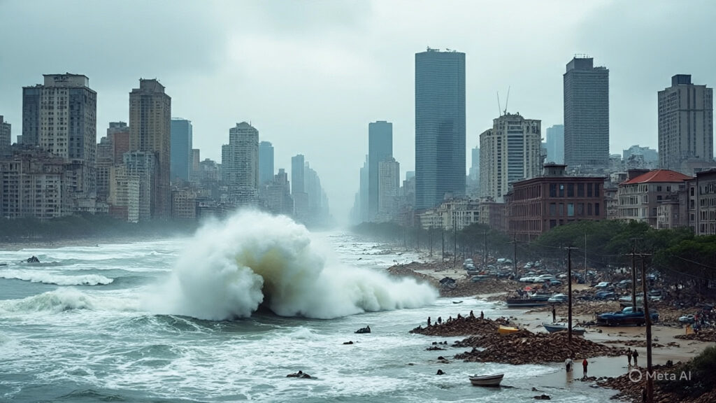 Storm Surge Invading a Large City