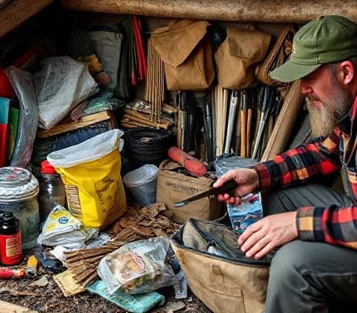 Survivalist Stockpiling Essential Items