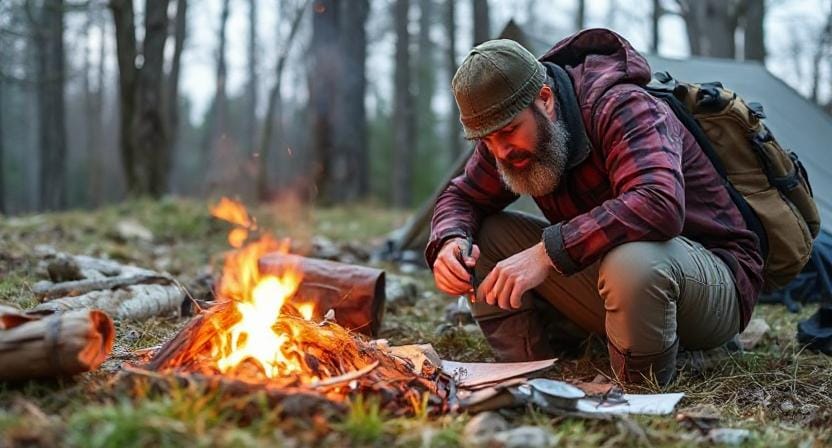 Survivalist Making Emergency Plans