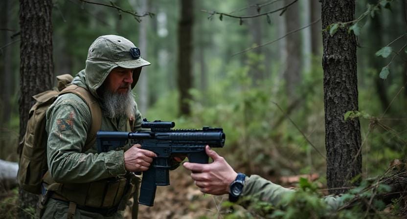 Survivalist Practicing Situational Awareness