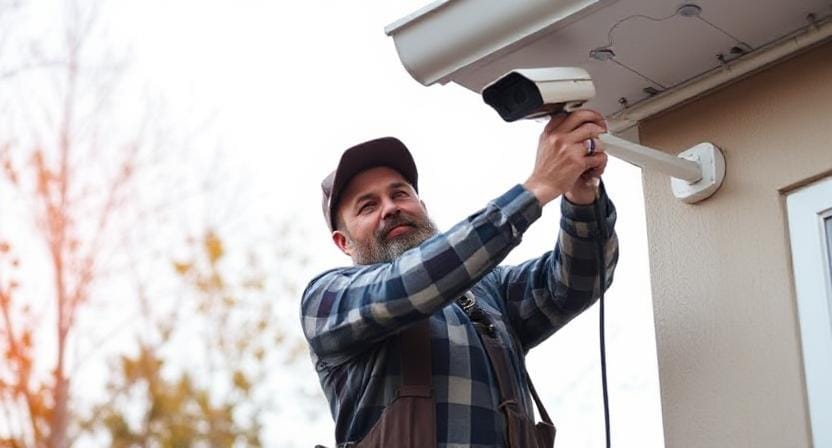 Survival Man Installing Surveillance Systems