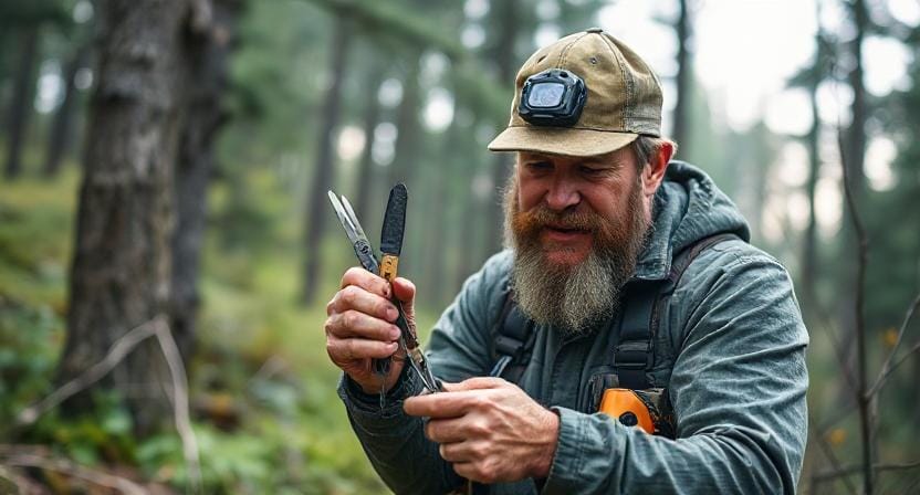 Wilderness Man with a Multi-Tool