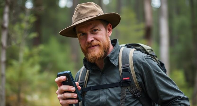 Wilderness Man with a GPS Tracker