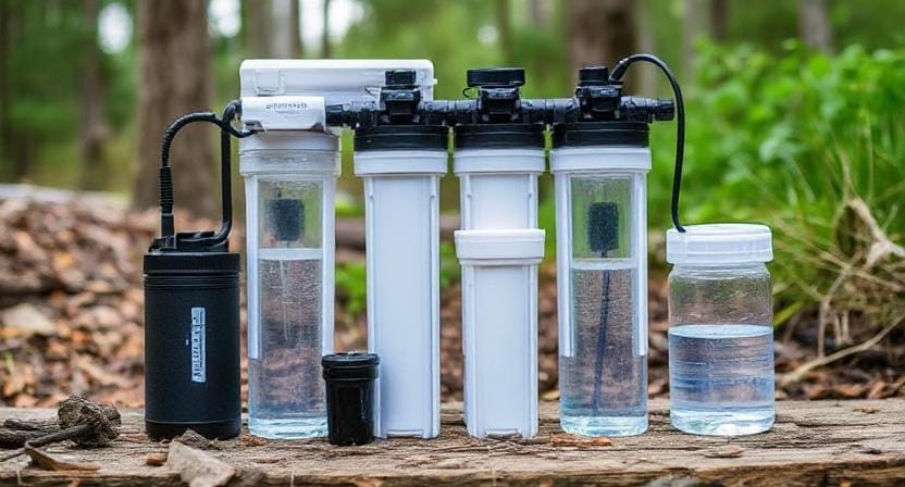 Survivalist Prepper with Water Filtration Systems
