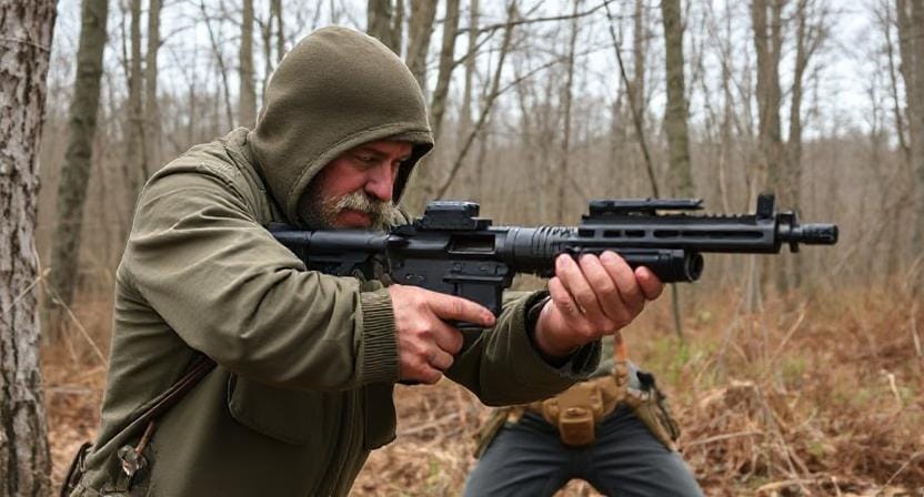 Survivalist Using Basic Defensive Techniques