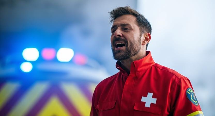 Man Having an Emergency Medical Reaction