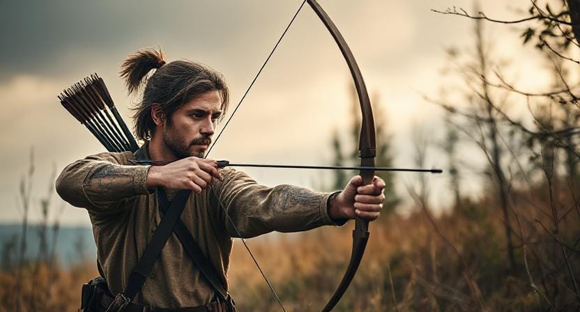 Man with a Bow and Arrows in the Wilderness