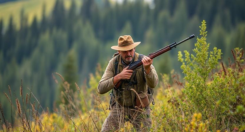 Man with a Rifle in the Wilderness