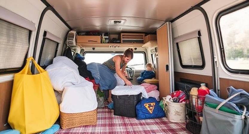 Campers Unpacking and Organizing