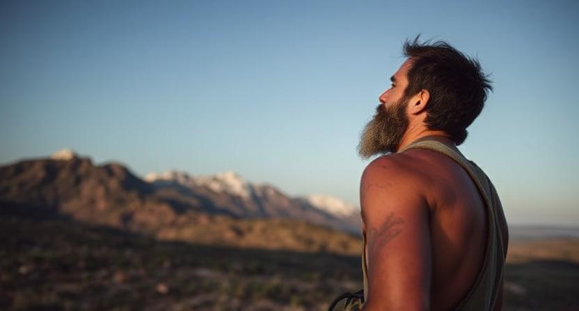 Survivor Man Checking Out His Surroundings
