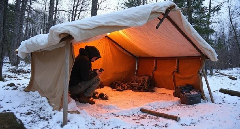 Survivalist Insulating a Shelter