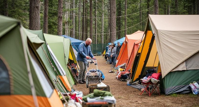 Survivalists Shopping for Tents