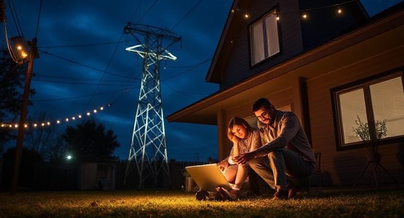 Family Dealing with a Power Outage