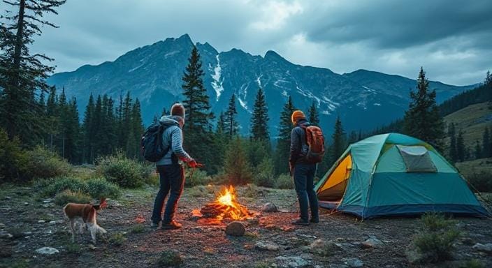 Survivalists Choosing Their Campsite