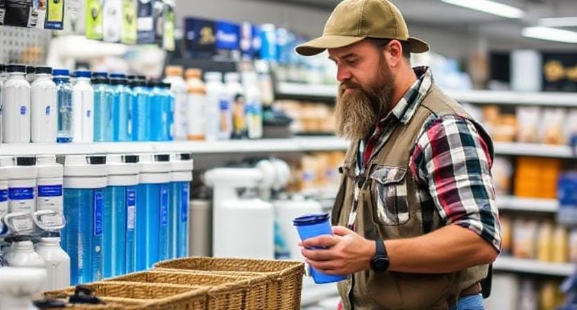 Survival Man Shopping for Water Filtration Systems