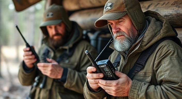 Survival Men Using Ham Radios