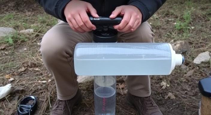 Survival Men Building a DIY Water Filtration System