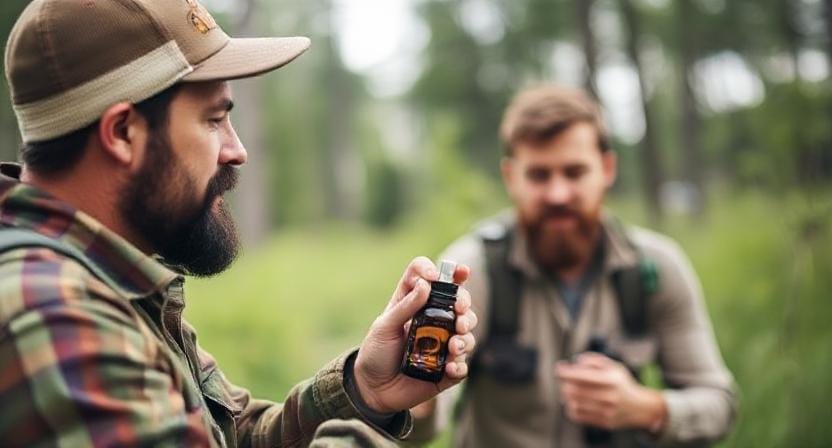 Survival Men Using Essential Oils as Bug Repellants
