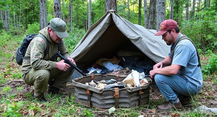 Survivalists Securing Their Survival Cache