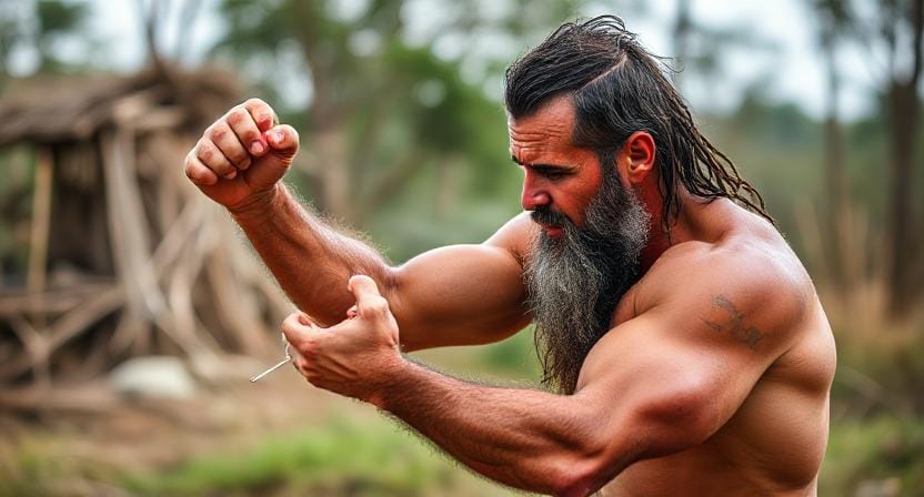 Suvivalist Making Himself Stronger