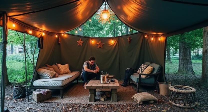 Urban Survivalists Adding Furniture to Their Outdoor Survival Space