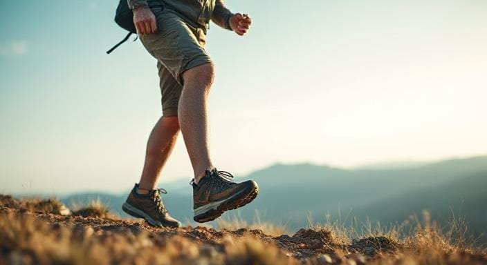 Survival Man Wearing Lightweight Trail Runners