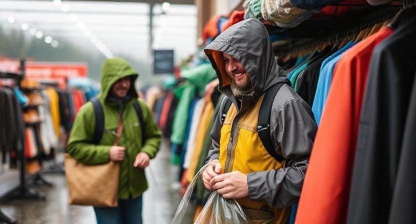 Suvivalists Shopping for Rain Gear