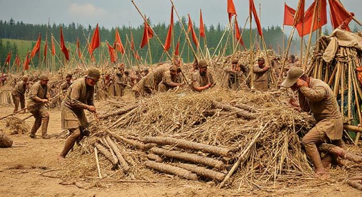 Survival Men Making Barricades