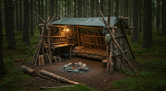 Building a Sophisticated Survival Shelter in the Woods