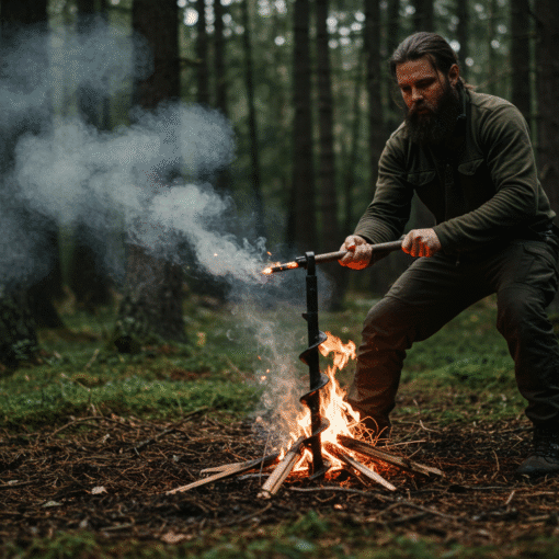 Man Making Survival Fire