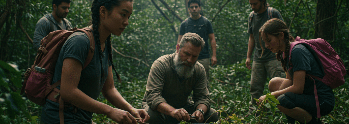 Family Practicing Survival Scenario Skills