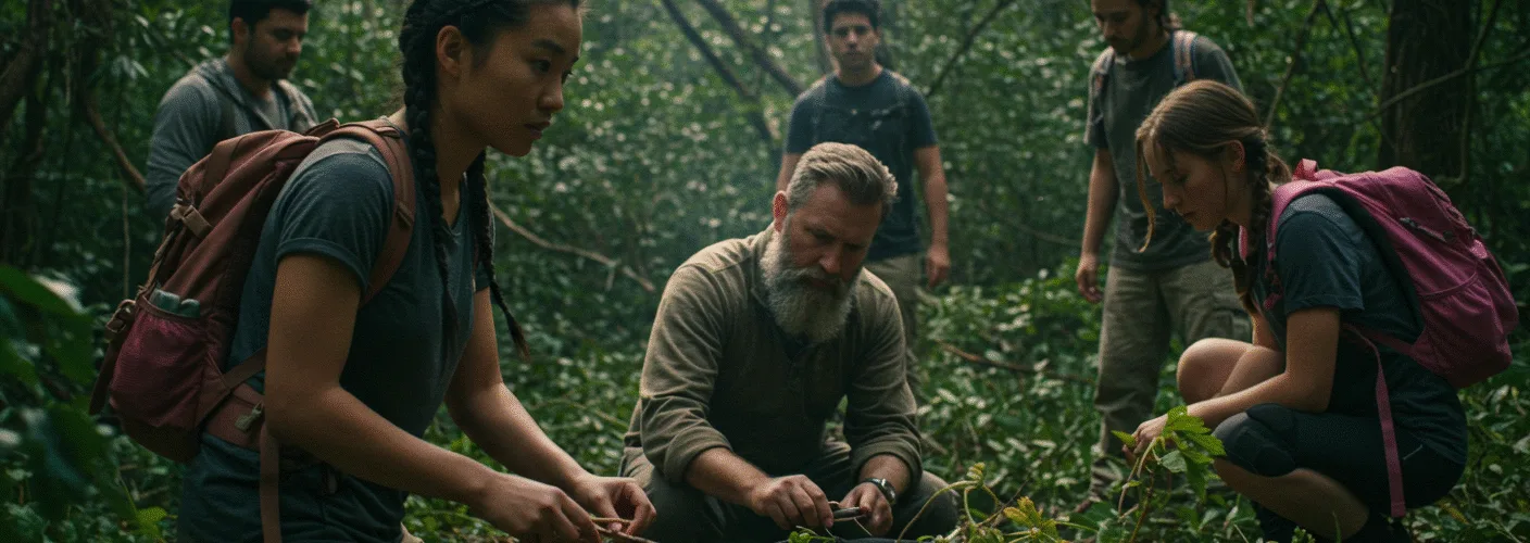 Family Practicing Survival Scenario Skills