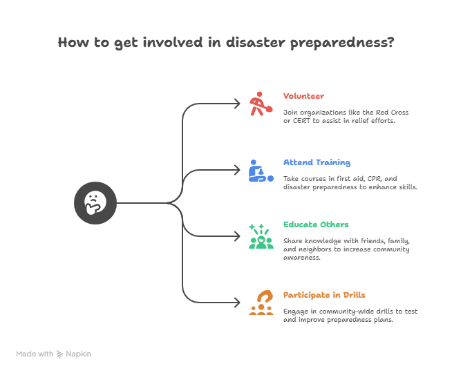 Diagram About Ways to Get Involved with Your Community for Disaster Preparedness