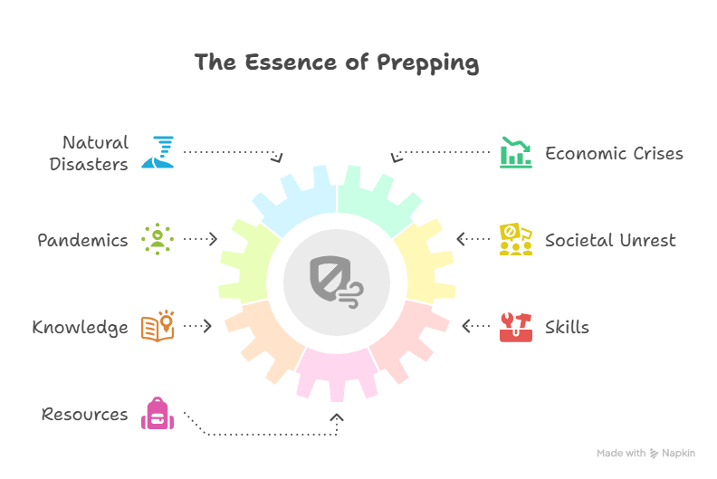 Graphic Diagram Showing Prepping Essentials